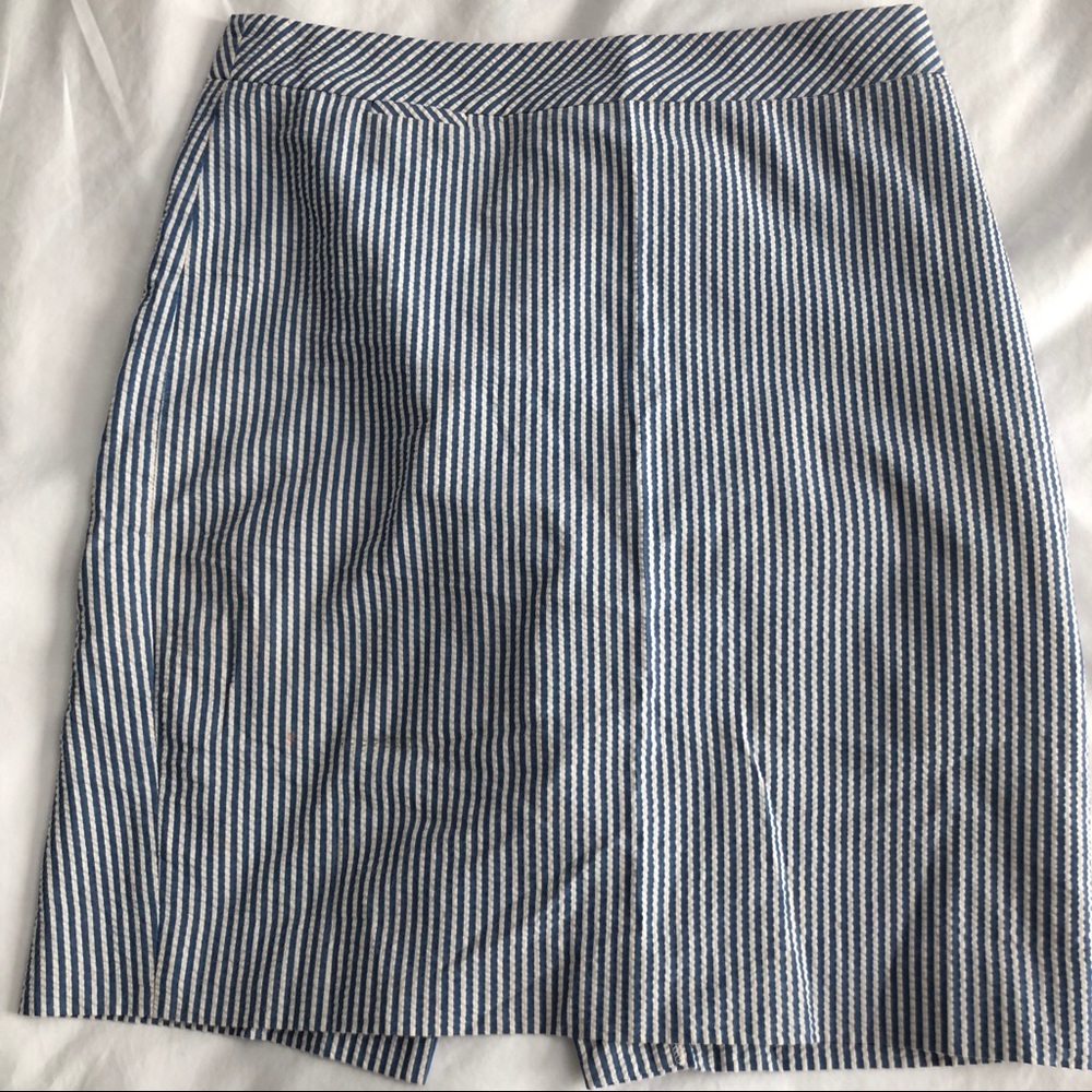 J. Crew Seersucker Linen Skirt